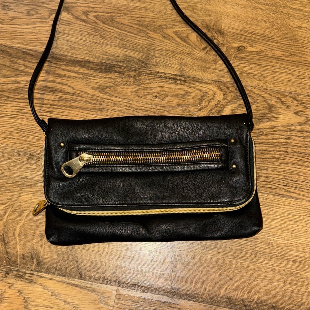Black fold over clutch
